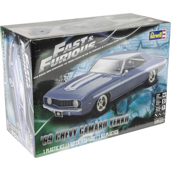 Revell 14314 '69 Chevy Camaro YENKO 분노의 질주 상세 모델 키트 자동차 키트 1:25 멀티컬러