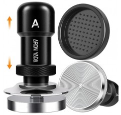 53mm 에스프레소 탬퍼는 54mm Breville 시리즈 포터필터 바구니, 실리콘 매트가 있는 커피 탬퍼, 듀얼 스프링이 있는 30LB 자동 보정 탬퍼, 100% 스테인레스 스틸 플랫 베이스