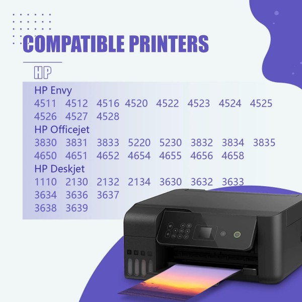 YingColor 302 잉크 카트리지 HP envy 4520 4510 4512 4522, 데스크젯 3630 2130 2132 1110 3632, 오피스젯 3835 3831 30팩용 hp 302xl 잉크 카트리지용 재생산