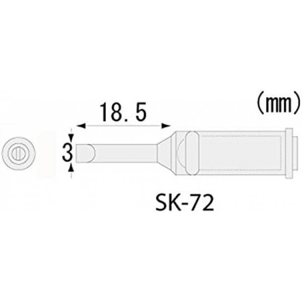 ENGINEER sk-72 3mm 무선 납땜 인두용 치즐 팁 일본산, 금속