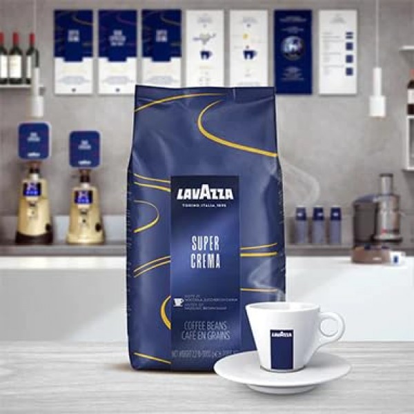 Lavazza 슈퍼 크레마 홀빈 에스프레소 커피, 2.2파운드 백, 진공 포장