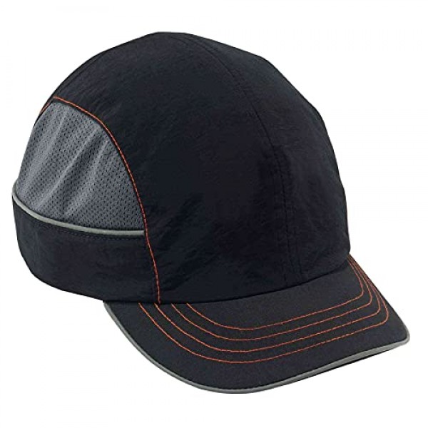 Ergodyne 안전 범프 캡, 야구 모자 스타일, 편안한 머리 보호, 짧은 챙, Skullerz 8950XL, 검정색, 초대형