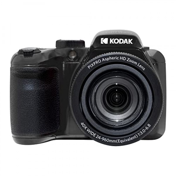 KODAK PIXPRO AZ405-BK 20MP 디지털 카메라 40X 광학 줌 24mm 광각 렌즈 광학 이미지 안정화 1080P 풀 HD 비디오 3인치 LCD 브이로그 카메라(블랙)