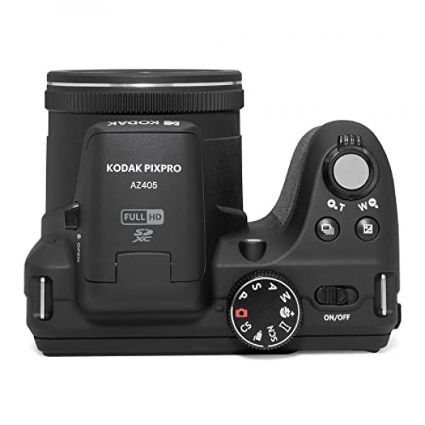 KODAK PIXPRO AZ405-BK 20MP 디지털 카메라 40X 광학 줌 24mm 광각 렌즈 광학 이미지 안정화 1080P 풀 HD 비디오 3인치 LCD 브이로그 카메라(블랙)