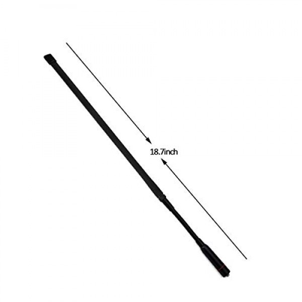HYS CS 전술 안테나 18.7인치 구즈넥 및 접이식 듀얼 밴드 UV VHF/UHF 144/430Mhz 양방향 라디오 안테나 Kenwood TYT BAOFENG UV-82 BF-F8HP UV-5RA UV-5RE UV-5R용 SMA 암
