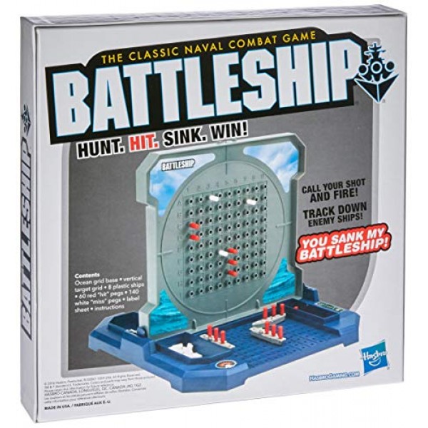 BATTLESHIP Hasbro Gaming: Battleship 클래식 보드 게임 전략 게임 7세 이상 2인용