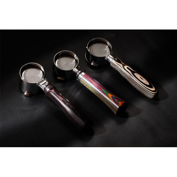 IKAPE 커피 제품, 51mm Delonghi EC0680, EC0685, SMEG 및 EUPA 커피 머신과 호환되는 51mm 바닥 없는 네이키드 포터필터(14g 용량 필터 바구니 포함)(다채로운)