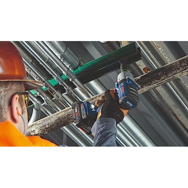 BOSCH GDS18V-330CN 18V 브러시리스 연결 가능 1/2인치 마찰 링과 스루홀이 있는 중간 토크 임팩트 렌치(기본 공구)