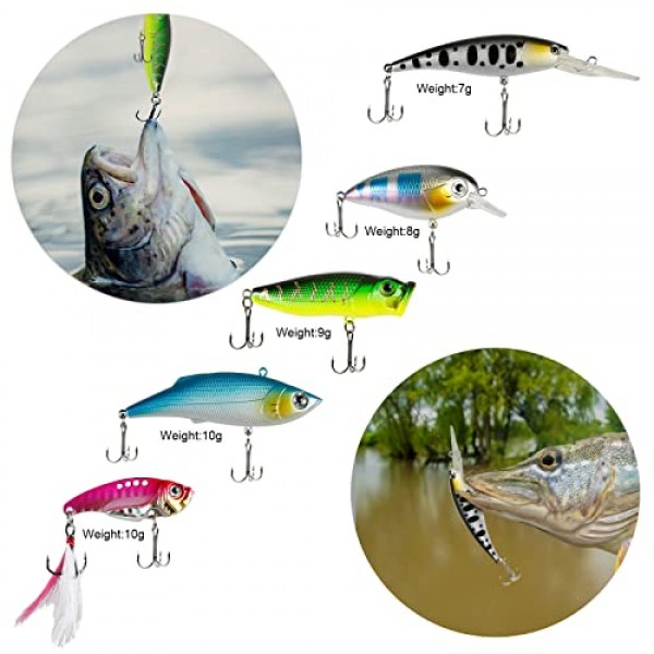XiYee 109 조각 낚시 미끼 세트 Wobbler Spinner Baits 낚시 숟가락 Topwater Frog Swimbaits 고무 벌레 장치 낚시 후크를 포함한 낚시 상자 포함