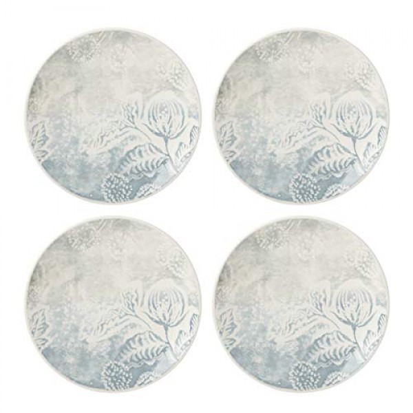 Lenox Textured Neutrals 플로럴 4Pc 액센트 플레이트, 4.25 LB, 블루 : 기타