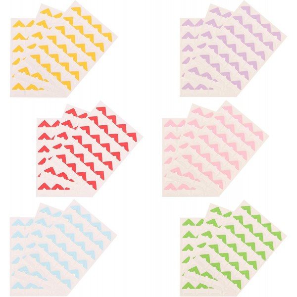 Seatecks ​​18 시트 자체 접착 사진 모서리 432 Pcs DIY 스크랩북 사진 앨범을위한 6 가지 색상 개인 일기 우유 더 많은 스타일-B