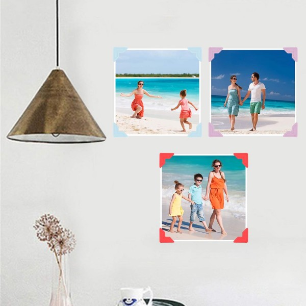Seatecks ​​18 시트 자체 접착 사진 모서리 432 Pcs DIY 스크랩북 사진 앨범을위한 6 가지 색상 개인 일기 우유 더 많은 스타일-B