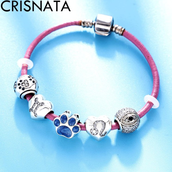 I Love My Pet Theme Charm-Rose Gold Plated, Enamel 925 Sterling Silver Dog Paw Print Dice Beads, 맞는 European Animal Charms Bracelet, Gifts for Mum/Daughter/Son/Grandmother Blue Enamel Paw Print Charm