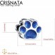 I Love My Pet Theme Charm-Rose Gold Plated, Enamel 925 Sterling Silver Dog Paw Print Dice Beads, 맞는 European Animal Charms Bracelet, Gifts for Mum/Daughter/Son/Grandmother Blue Enamel Paw Print Charm
