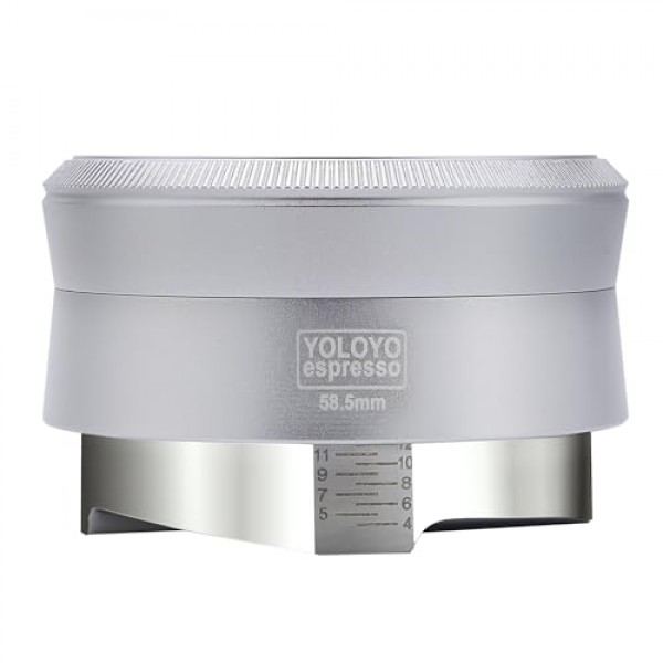 YOLOYO 51mm 커피 중력 분배기, 중력 적응형 에스프레소 분배기는 모든 51mm 에스프레소 포터필터에 적합, 100% 스테인레스 스틸 베이스가 있는 셀프 레벨링 에스프레소 레