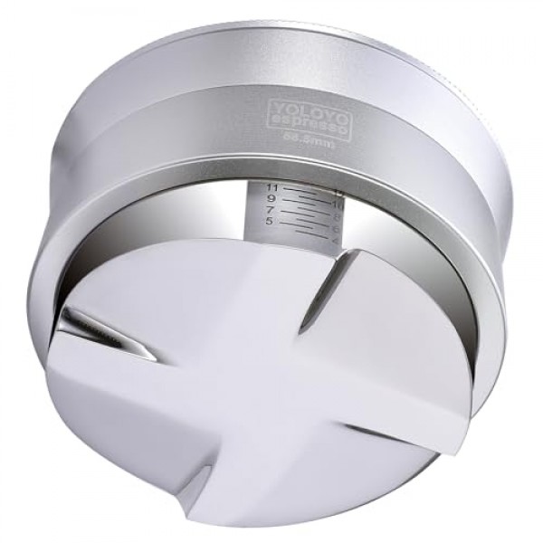 YOLOYO 51mm 커피 중력 분배기, 중력 적응형 에스프레소 분배기는 모든 51mm 에스프레소 포터필터에 적합, 100% 스테인레스 스틸 베이스가 있는 셀프 레벨링 에스프레소 레