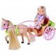 Simba 105733649 Evi Love Horse Carriage, 놀이 인형은 말, 액세서리, 마차의 비밀 구획, 28cm, 3년, 여러 가지 색상으로 마차에 앉아 있습니다.