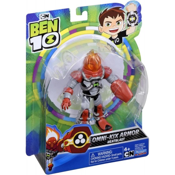Giochi Preziosi 10 Omni-Kix Armor Heatblast 기본 구색 Giochi Preziosi Tennyson 및 Alien을 포함하여 수집할 6가지 모델 4세 이상의 어린이를 위한 BEN70D00 가치 있는 게임 멀티 컬러