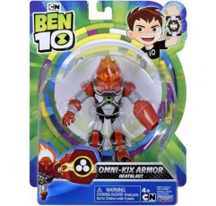 Giochi Preziosi 10 Omni-Kix Armor Heatblast 기본 구색 Giochi Preziosi Tennyson 및 Alien을 포함하여 수집할 6가지 모델 4세 이상의 어린이를 위한 BEN70D00 가치 있는 게임 멀티 컬러