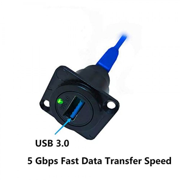 SHANFEILU USB 3.0 D 패널 마운트 솔더리스 커넥터 USB 3.0 암-암 커플러 소켓 패스 스루 어댑터 속도 5Gbps 오디오 비디오 광전자 네트워크 장비