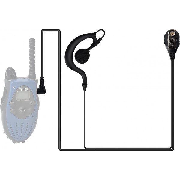 HYSHIKRA G-Shape 2.5mm 헤드폰(마이크 포함) 및 Motorola TLKR T60 T61 T62 Extreme Hunter HYT TC-320 2-Way 라디오와 호환되는 1핀 워키토키 핑 링(2개 팩)