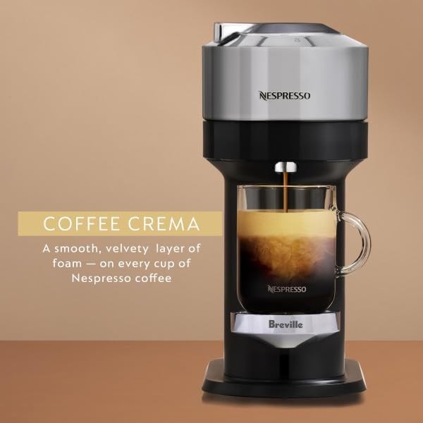 Nespresso Vertuo Next 디럭스 커피 및 에스프레소 메이커, 에어로치노 우유 거품기 캡슐이 포함된 퓨어 크롬 VertuoLine, 미디엄 및 다크 로스트 커피, 버라이어티 팩(30개)