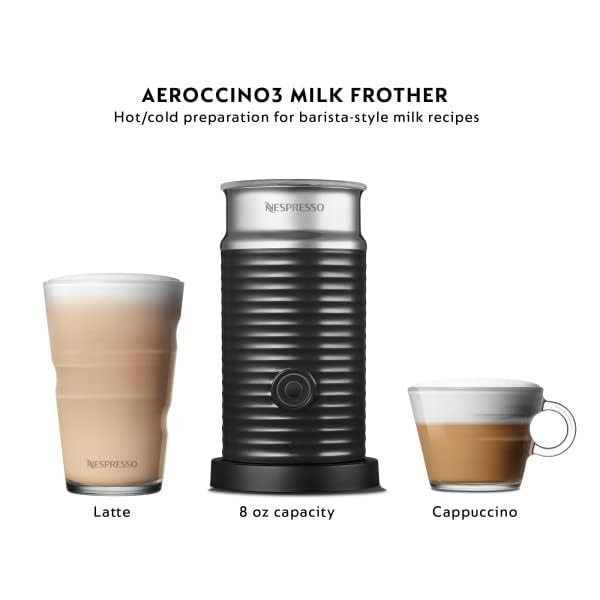 Nespresso Vertuo Next 디럭스 커피 및 에스프레소 메이커, 에어로치노 우유 거품기 캡슐이 포함된 퓨어 크롬 VertuoLine, 미디엄 및 다크 로스트 커피, 버라이어티 팩(30개)