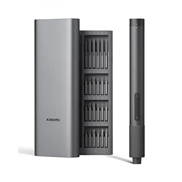Xiaomi 전기 정밀 드라이버, 모든 금속 기어박스, 강력한 자기 모터, 충전식 리튬 배터리, S2 강철 드라이버 비트, Type-C 충전, 알루미늄 합금 케이스, 회색