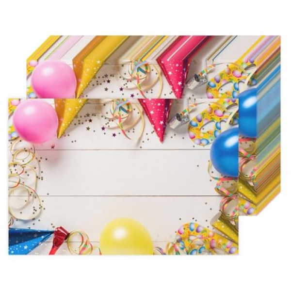 50 조각 일회용 종이 Placemats 다채로운 풍선 흰색 테이블 장소 매트 생일 웨딩 파티 저녁 식사 주방 장식 11 