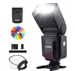 Godox TT520II 무선 전송 플래시 스피드라이트 - Canon Nikon Panasonic Olympus Pentax 및 표준 핫슈가 있는 기타 DSLR 카메라와 호환되는 내장 수신기 및 RT 송신기