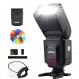 Godox TT520II 무선 전송 플래시 스피드라이트 - Canon Nikon Panasonic Olympus Pentax 및 표준 핫슈가 있는 기타 DSLR 카메라와 호환되는 내장 수신기 및 RT 송신기