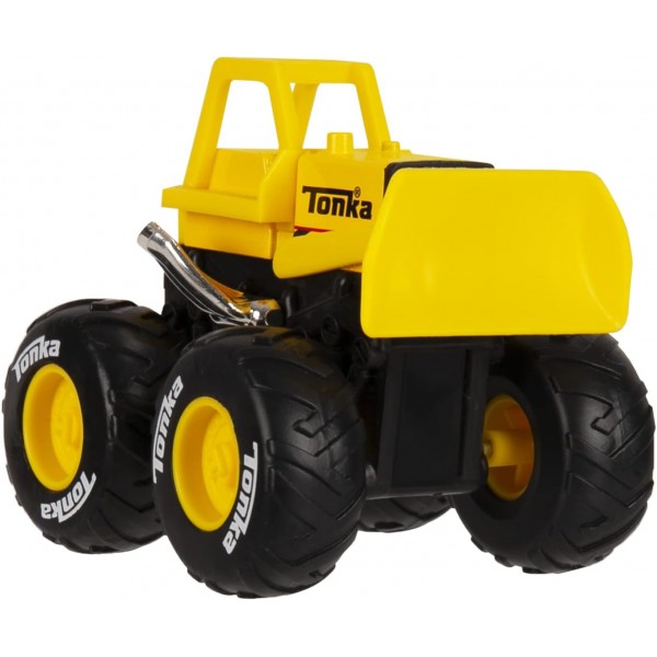 Monster Metal Movers Front Loader, Tonka, Basic Fun, 06154, 남자아이와 여자아이를 위한 건설 선물 장난감, 창의적 놀이를 위한 자동차 장난감, 운동 능력 개발, 노랑-검정색, 3세 이