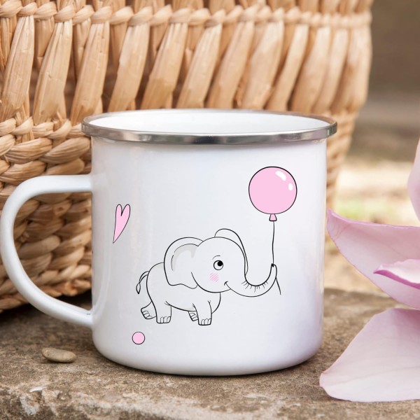 Gdirect 코끼리 에나멜 머그 | 코끼리 선물은 모든 생일 선물에 적합합니다 | 11z Elephant Coffee Mug 그것은 식기 세척기 사용 가능 + 영국 판매자로부터 제공되는 상자입니다