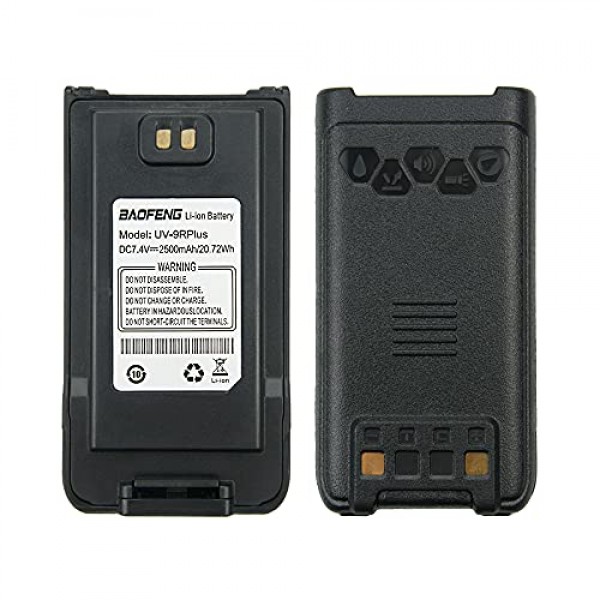 Baofeng UV-9R Plus 양방향 라디오 배터리용 7.4V 2500mAh 리튬 이온 교체용 배터리