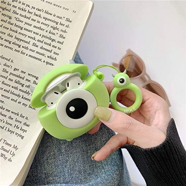AirPods 2 & 1과 호환되는 TAOCHEN 실리콘 보호 커버 케이스 - 귀엽고 재미있는 충전 케이스 [간단한 애니메이션 시리즈] (Big Eye Boy)