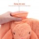 Beowanzk Hot Water Bottle with Cover 1.5L Small Hot Water Bottle, 포근하고 부드러운 동물로 개인화된 아늑한 Hot Water Bottle, 목, 복부, 손에 따뜻함을 위한 보온 재킷(핑크 + 오렌지) 핑