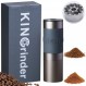 KINGrinder K2 아이언 그레이 수동 핸드 커피 그라인더 140 프렌치 프레스, 드립, 에스프레소에 대한 조정 가능한 분쇄 설정, 조립 일관성 스테인레스 스틸 원추형 버 밀, 25