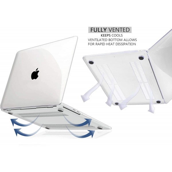 MacBook Pro 13(2016-2022) M1 M2 A2338/A2289/A2251/A2159/A1706/A1989와 호환되는 케이스, MacBook Pro 13과 호환되는 GVTECH 울트라 씬 하드 쉘 보호용 스냅 케이스, 투명 클리어