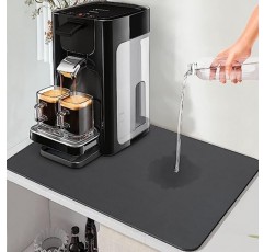 포트 에스프레소 머신용 Golener 커피 매트, 조리대용 대형 커피 메이커 매트, 기기 매트 아래 커피 바 액세서리, 커피 바 매트, 두꺼운 조리대 보호대 25x17(회색)
