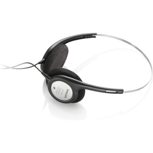 필립스 LFH2236 받아쓰기 및 재생 장치용 스테레오 헤드폰, 3.5mm 잭 플러그, 이어 패드, 블랙/실버 표준 패키지