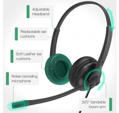 Yealink USB 헤드셋 UH34 듀얼 팀, 검은색