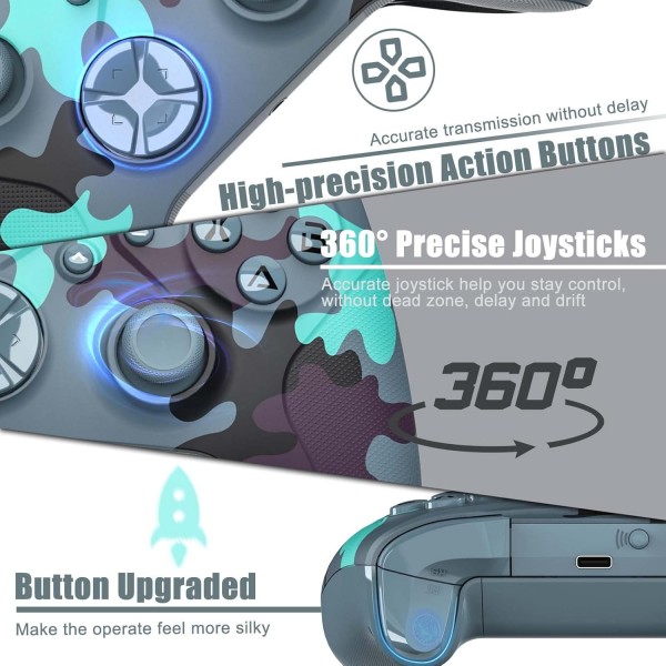 WiFi/프로그래밍/진동/3.5mm 오디오/터보/6축 자이로스코프가 있는 Xbox one Elite s/x Pc 컨트롤러용 Bonacell 무선 컨트롤러 Xbox 시리즈 S/X/PC Windows 7/8/10/11/Android/ ios와 호환 가