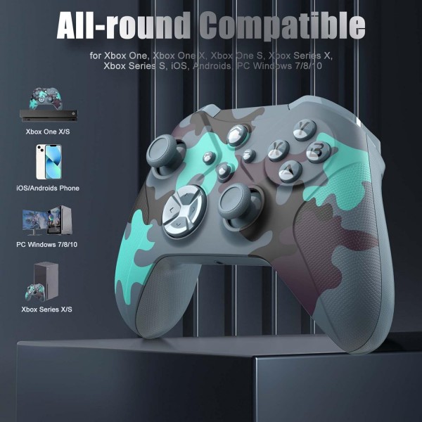 WiFi/프로그래밍/진동/3.5mm 오디오/터보/6축 자이로스코프가 있는 Xbox one Elite s/x Pc 컨트롤러용 Bonacell 무선 컨트롤러 Xbox 시리즈 S/X/PC Windows 7/8/10/11/Android/ ios와 호환 가