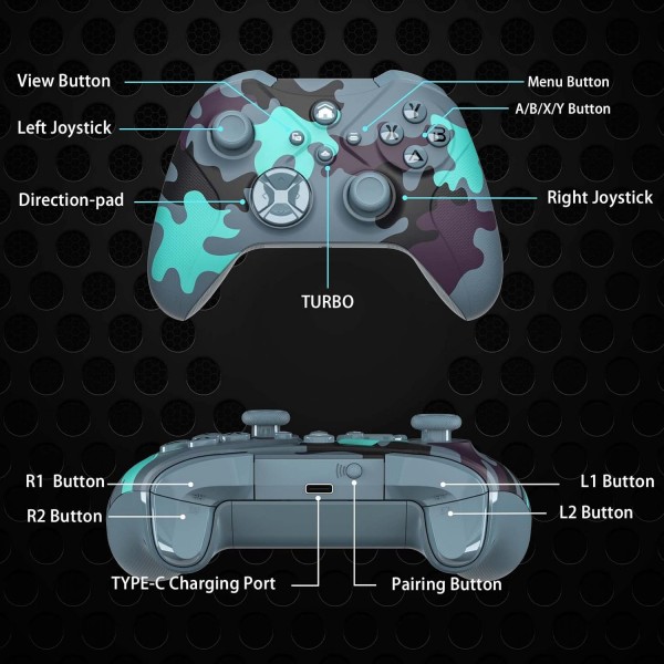 WiFi/프로그래밍/진동/3.5mm 오디오/터보/6축 자이로스코프가 있는 Xbox one Elite s/x Pc 컨트롤러용 Bonacell 무선 컨트롤러 Xbox 시리즈 S/X/PC Windows 7/8/10/11/Android/ ios와 호환 가