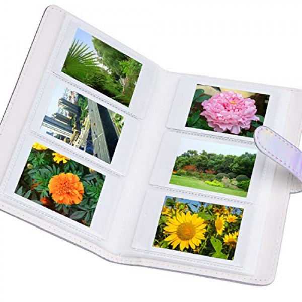 지갑 PU 가죽 사진 앨범 Fujifilm Instax Mini 12 11 9 8 90 26 즉석 카메라 필름, 폴라로이드 스냅 Zip Z2300 PIC-300 필름(밝은 은빛)과 호환 가능