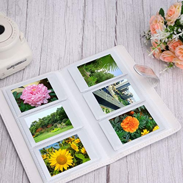지갑 PU 가죽 사진 앨범 Fujifilm Instax Mini 12 11 9 8 90 26 즉석 카메라 필름, 폴라로이드 스냅 Zip Z2300 PIC-300 필름(밝은 은빛)과 호환 가능