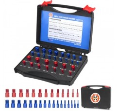 너트 및 볼트 나사 검사기 너트 및 볼트 크기 게이지 - 30PCS(17인치 및 13미터법) 식별자 게이지 세트 개별 조립된 볼트 크기 측정 게이지는 나사산 구멍에 완벽하게 적