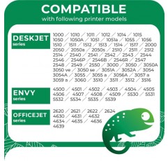 301XL COLORETTO Deskjet 2540 3050 3055a 1510 Envy 4500 4502 4507 5530 5532 OfficeJet 2620 2012-Stick 463 스티커 메모 팩용 재생 잉크 카트리지 교체(검정 1개, 컬러 1개)