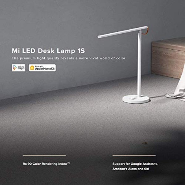 원래 Xiaomi LED 책상 램프 스마트 원격 제어 디밍이 가능한 테이블 램프 데스크 라이트 지원 휴대 전화 App 제어 4 조명 모드, 깜박임없는 빛