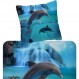 ESPiCO Bedding Trendy Bedding Will Blue Blue Dolphins Fish Sea Ocean Waterfall Renforcé, Size:135 cm x 200 cm 135 cm x 200 cm 009